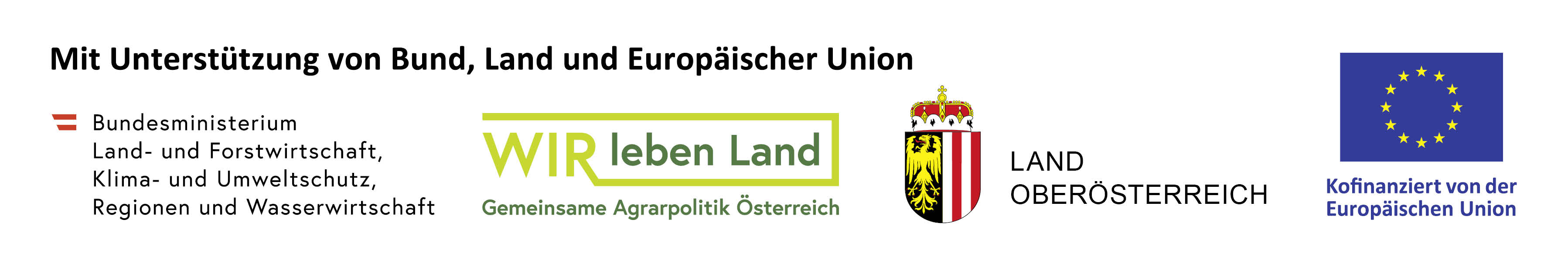 Förderleiste Bund, GAP, Land OÖ und EU
